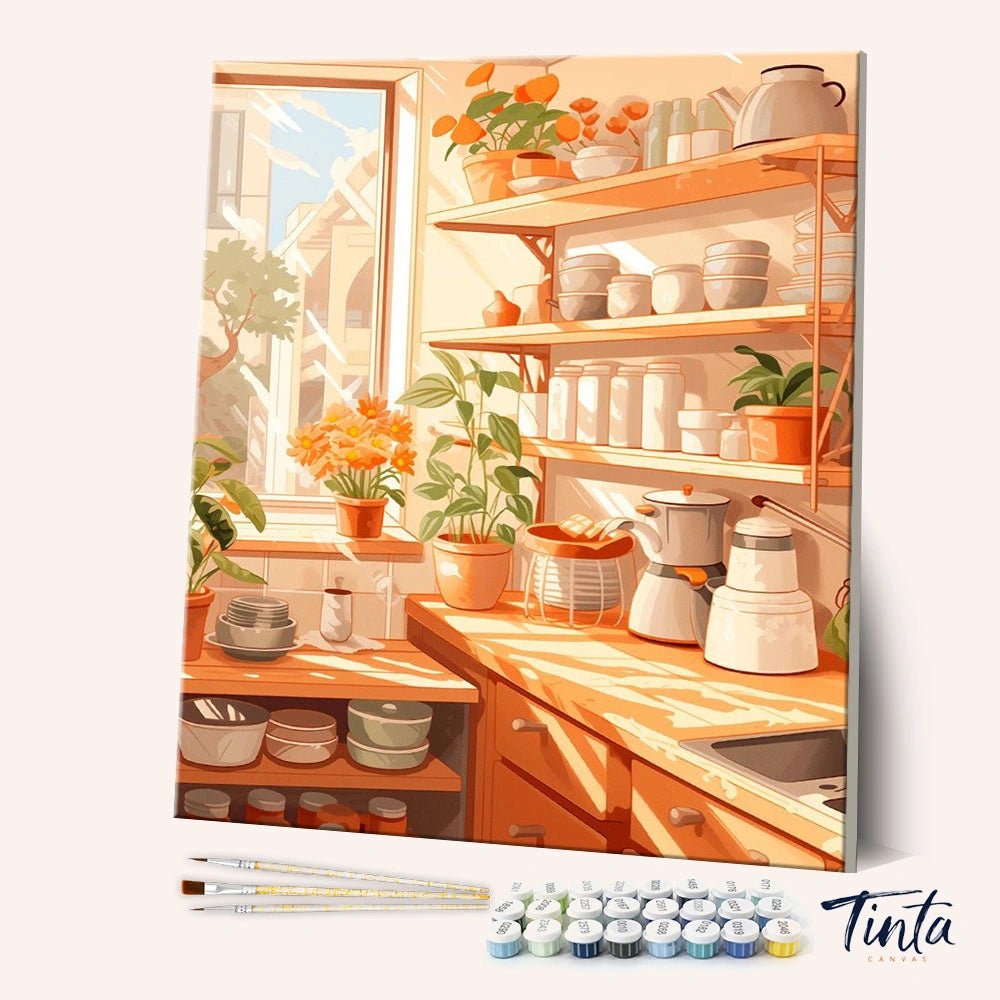 Morning in the Kitchen paint by numbers kit