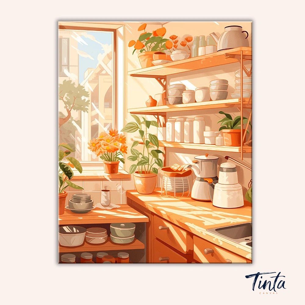 Morning in the Kitchen paint by numbers kit