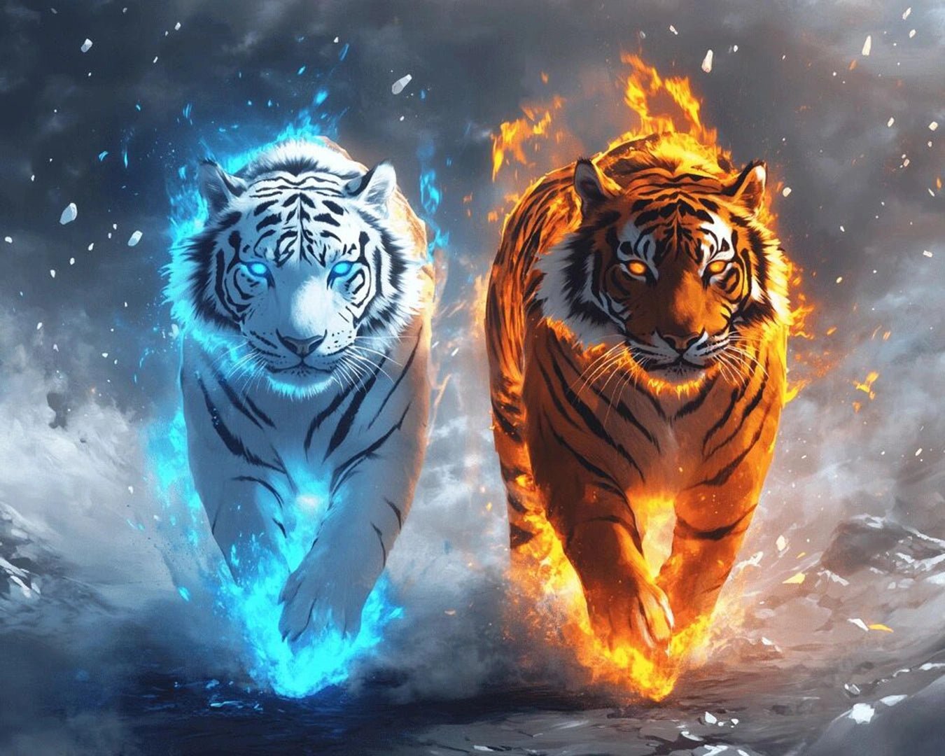 Fire and Ice paint by numbers kit