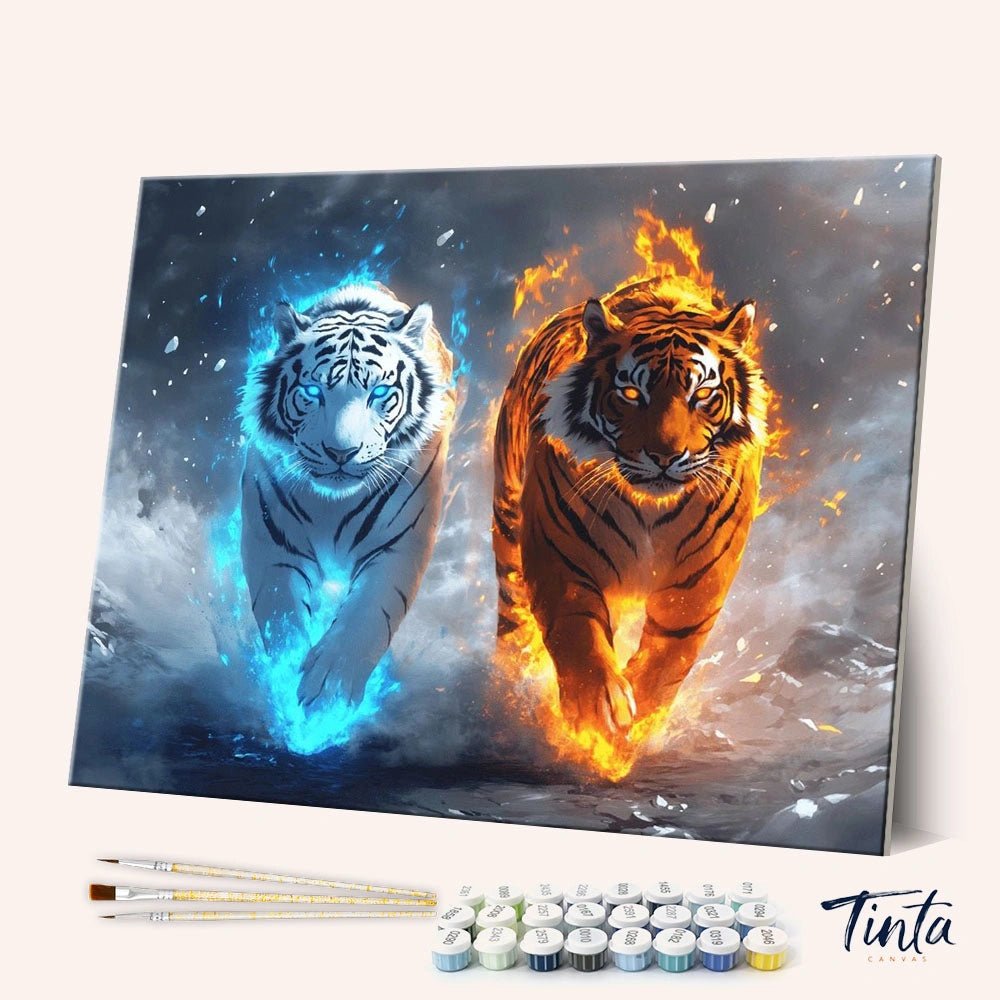 Fire and Ice paint by numbers kit