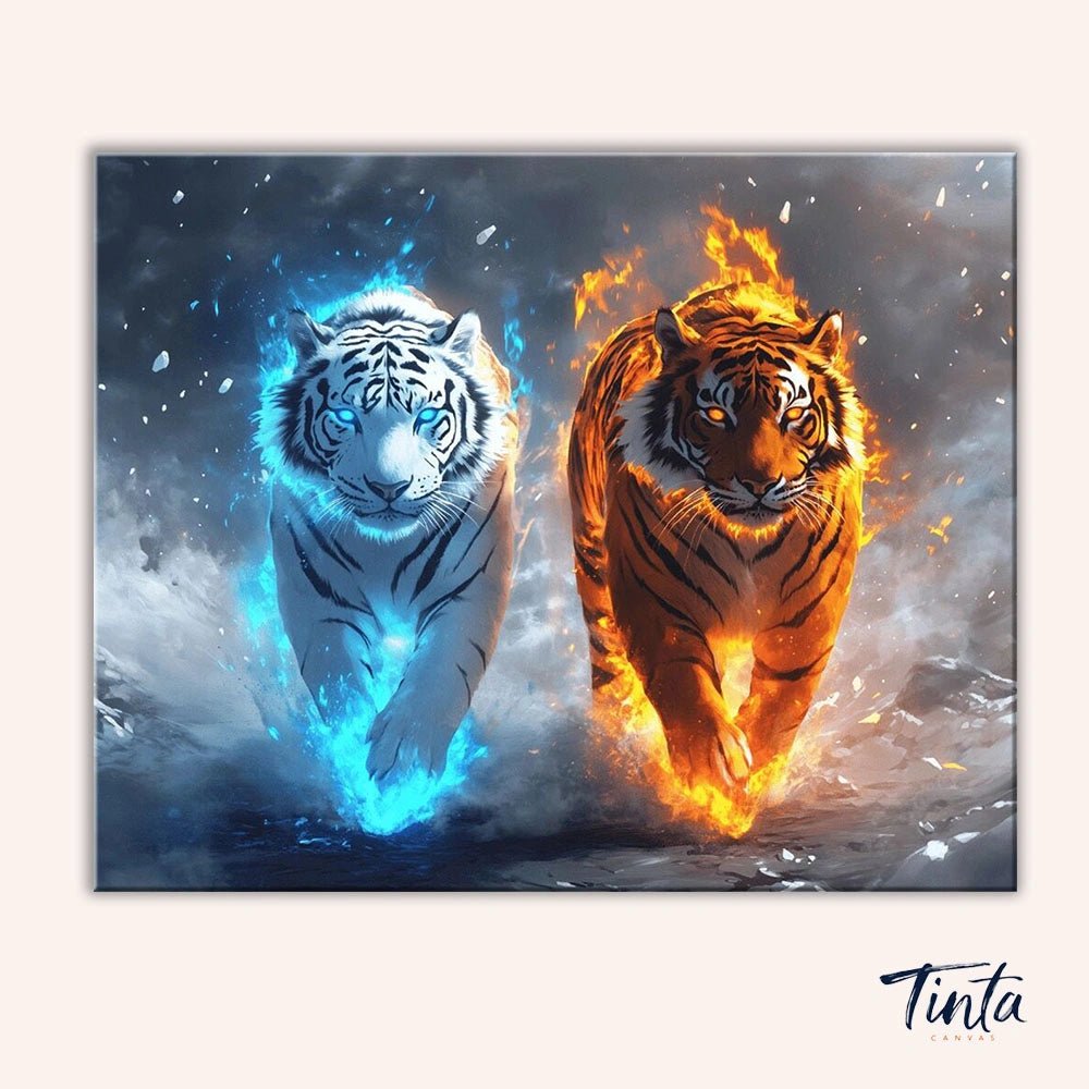 Fire and Ice paint by numbers kit