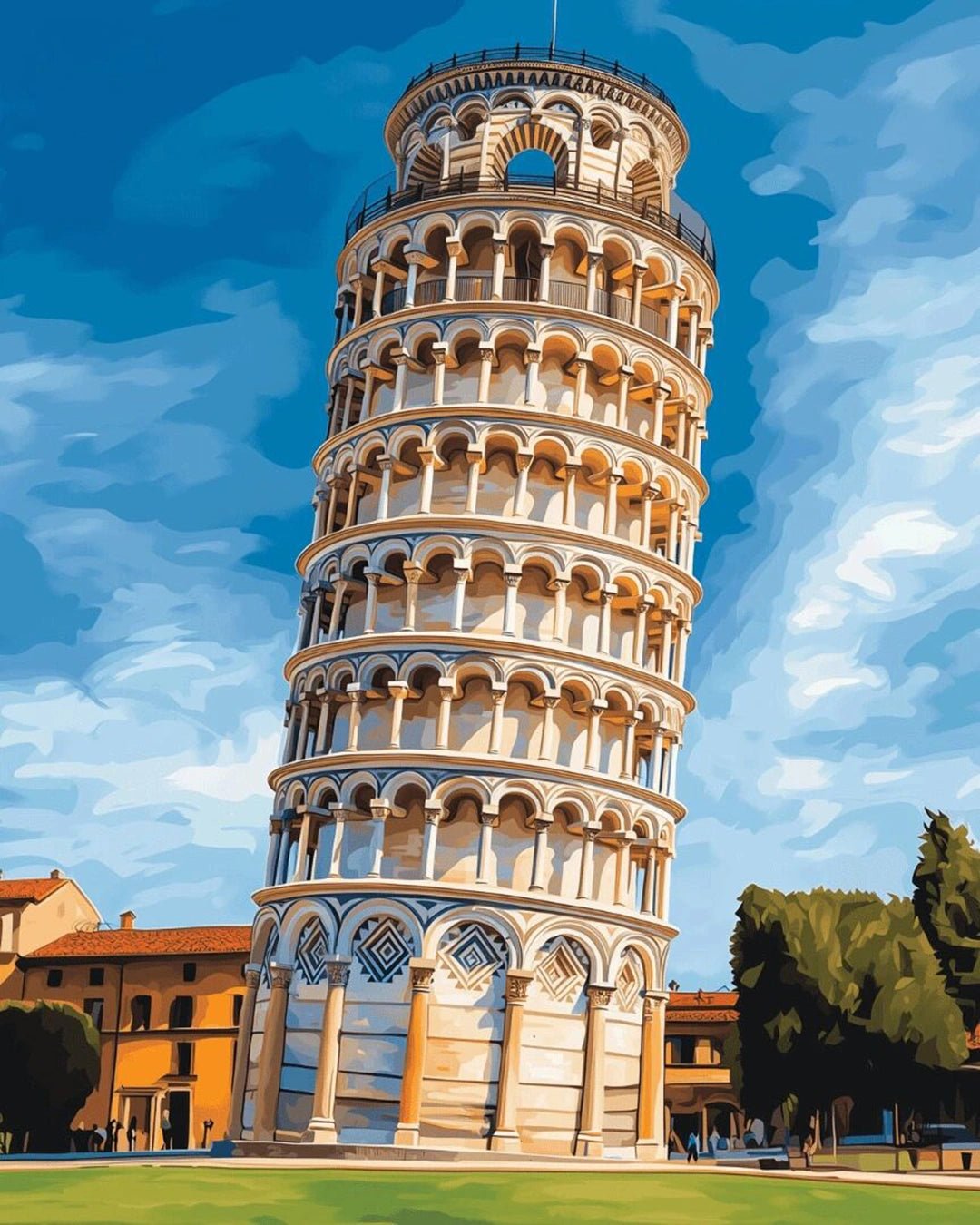 Tower of Pisa paint by numbers kit