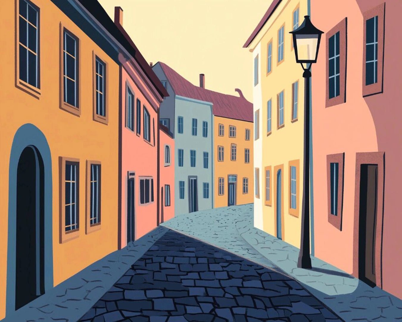 Quiet City Corner paint by numbers kit