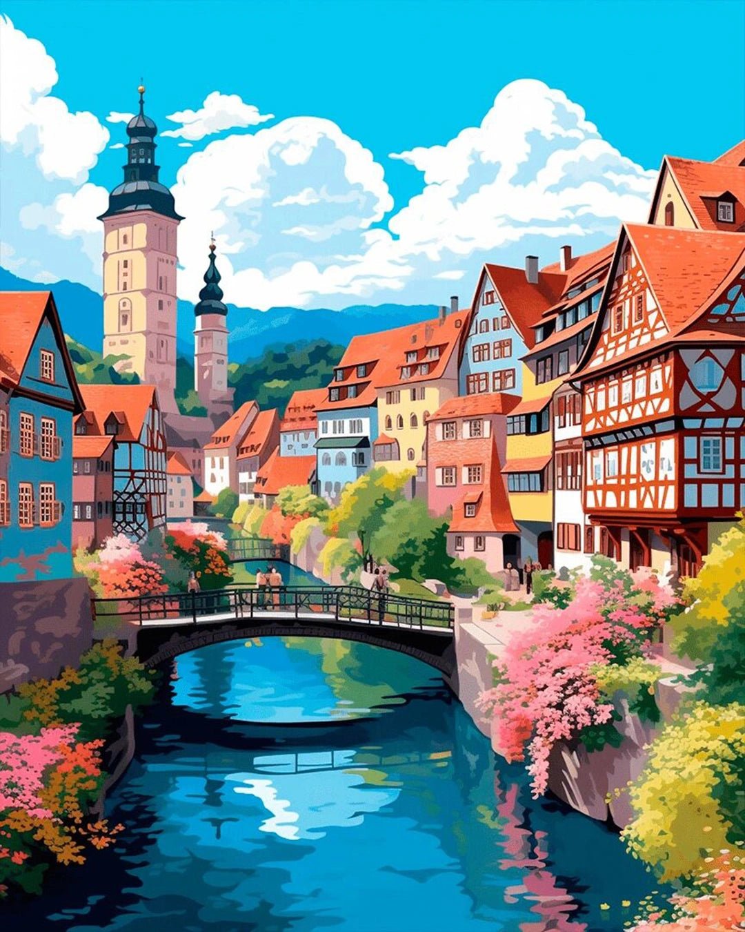 Riverside Old Town paint by numbers kit
