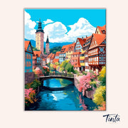 Riverside Old Town paint by numbers kit