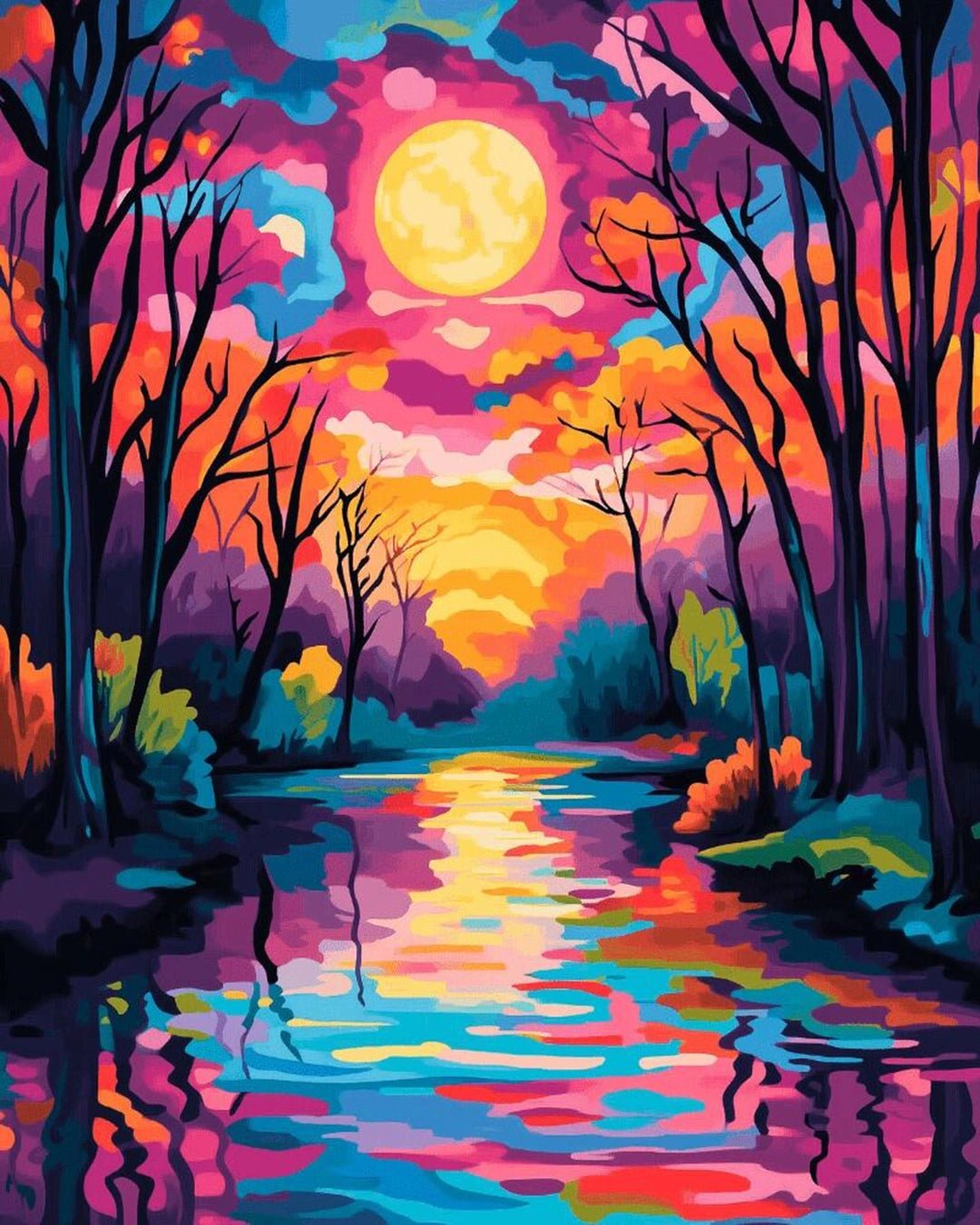 Tranquil Colored Lake paint by numbers kit