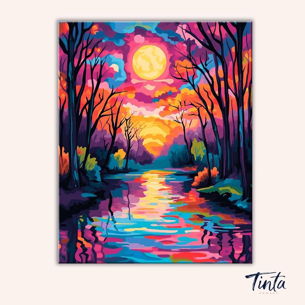 Tranquil Colored Lake paint by numbers kit