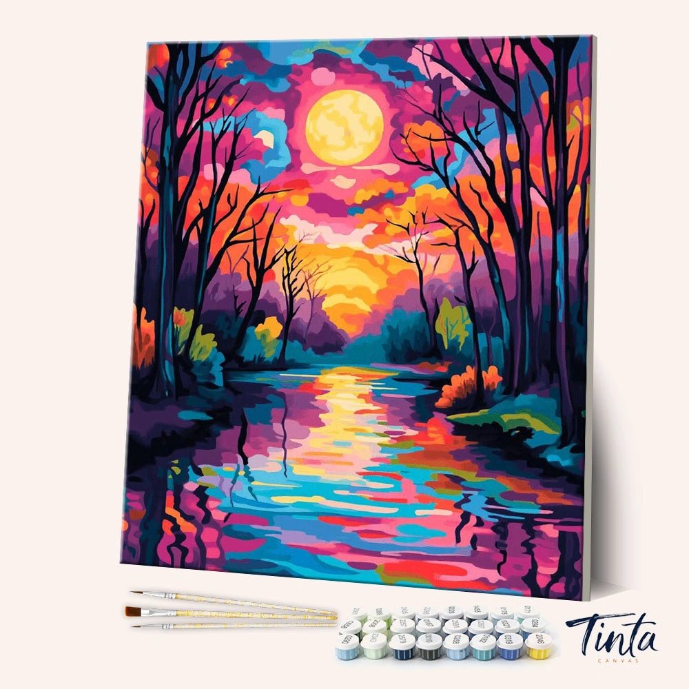 Tranquil Colored Lake paint by numbers kit