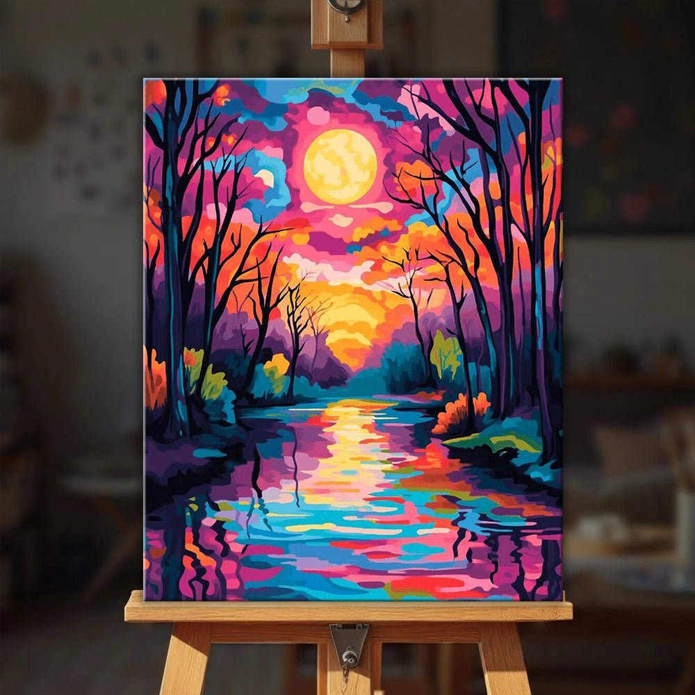 Tranquil Colored Lake paint by numbers kit