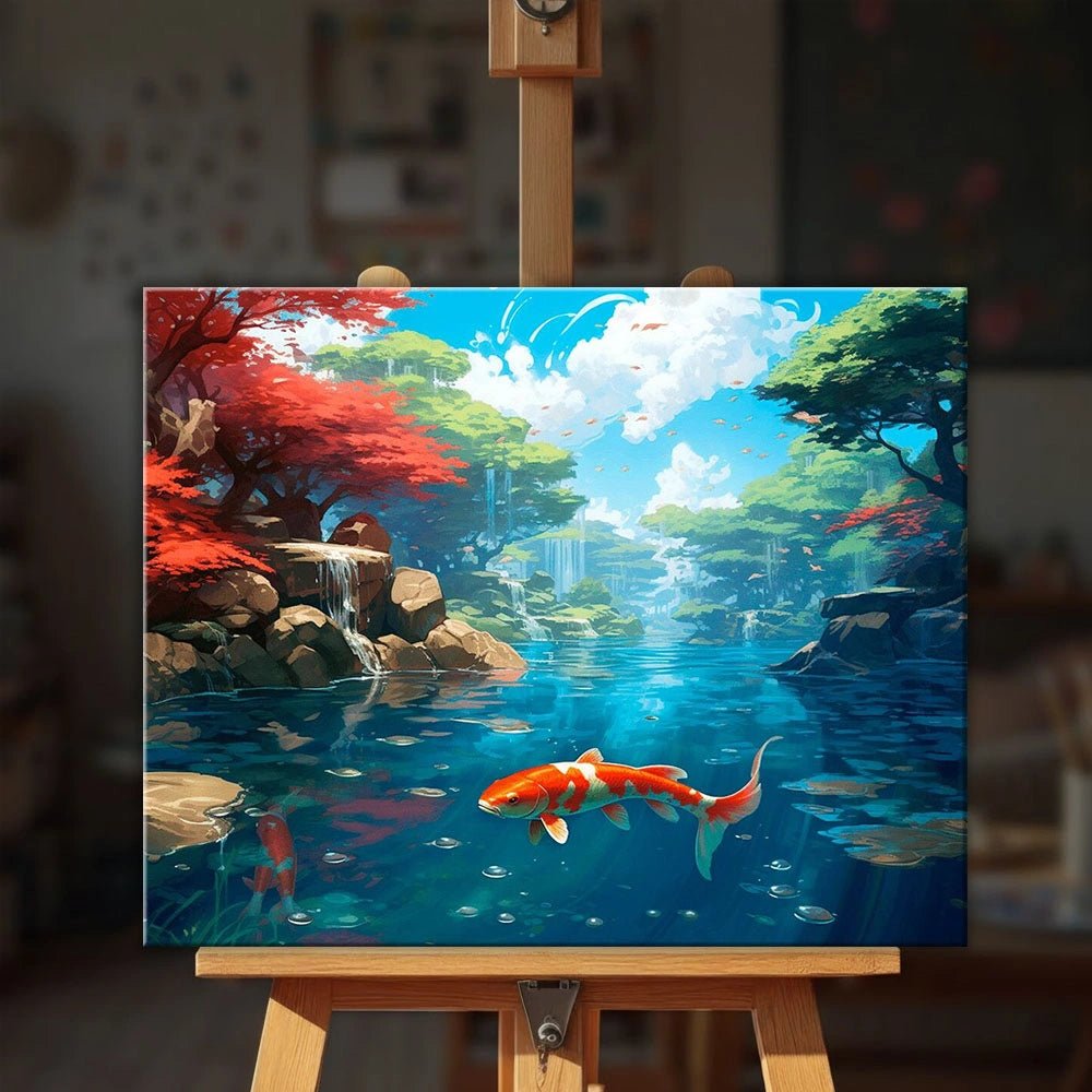 Koi Garden Depths paint by numbers kit