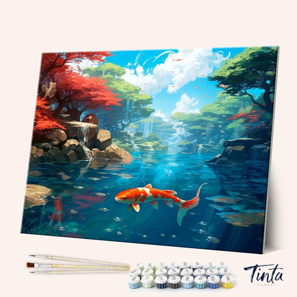 Koi Garden Depths paint by numbers kit