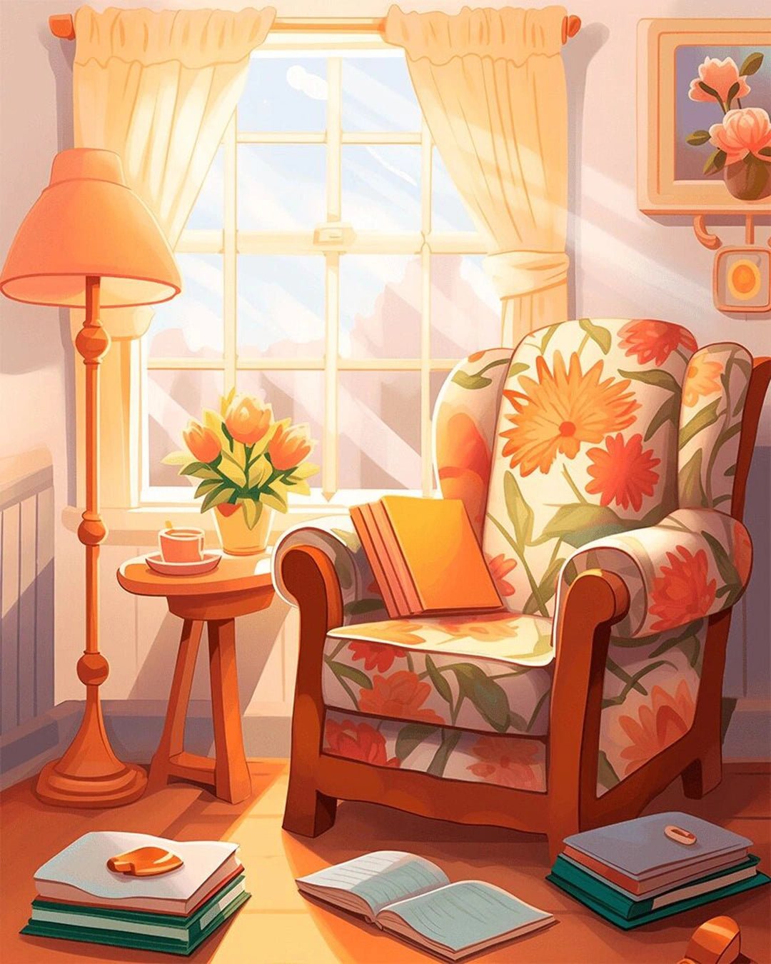 Afternoon Reading Nook paint by numbers kit