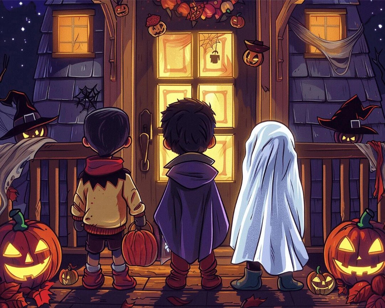 Trick or Treat Night paint by numbers kit