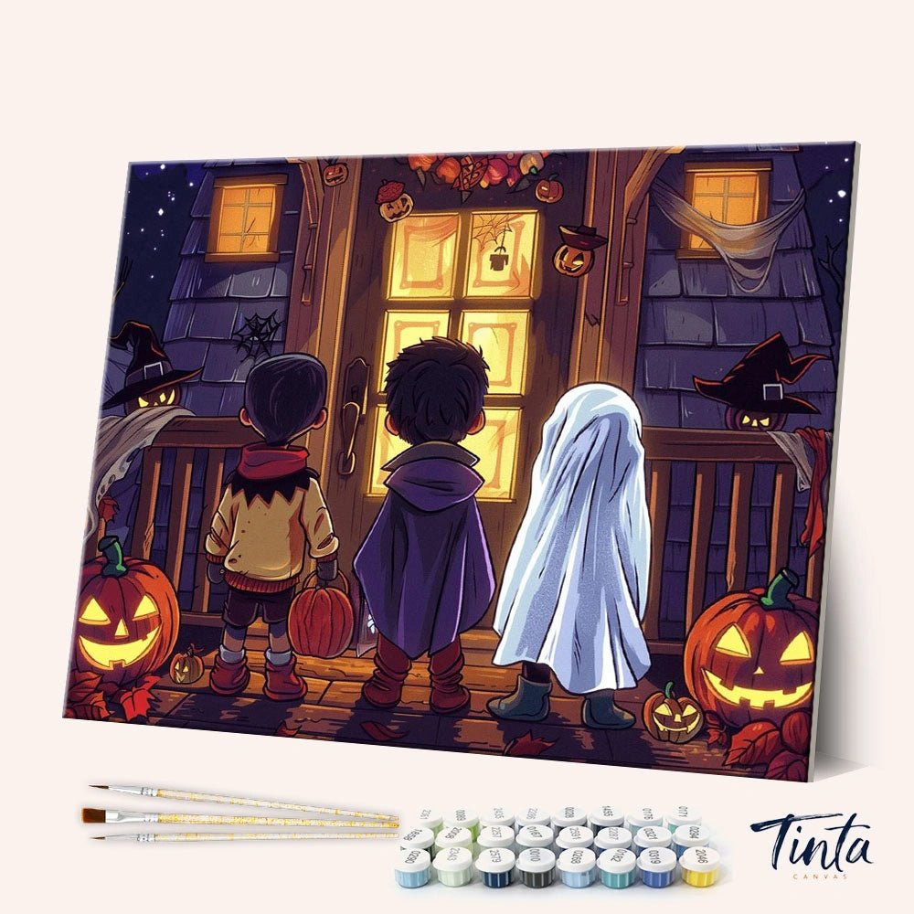 Trick or Treat Night paint by numbers kit