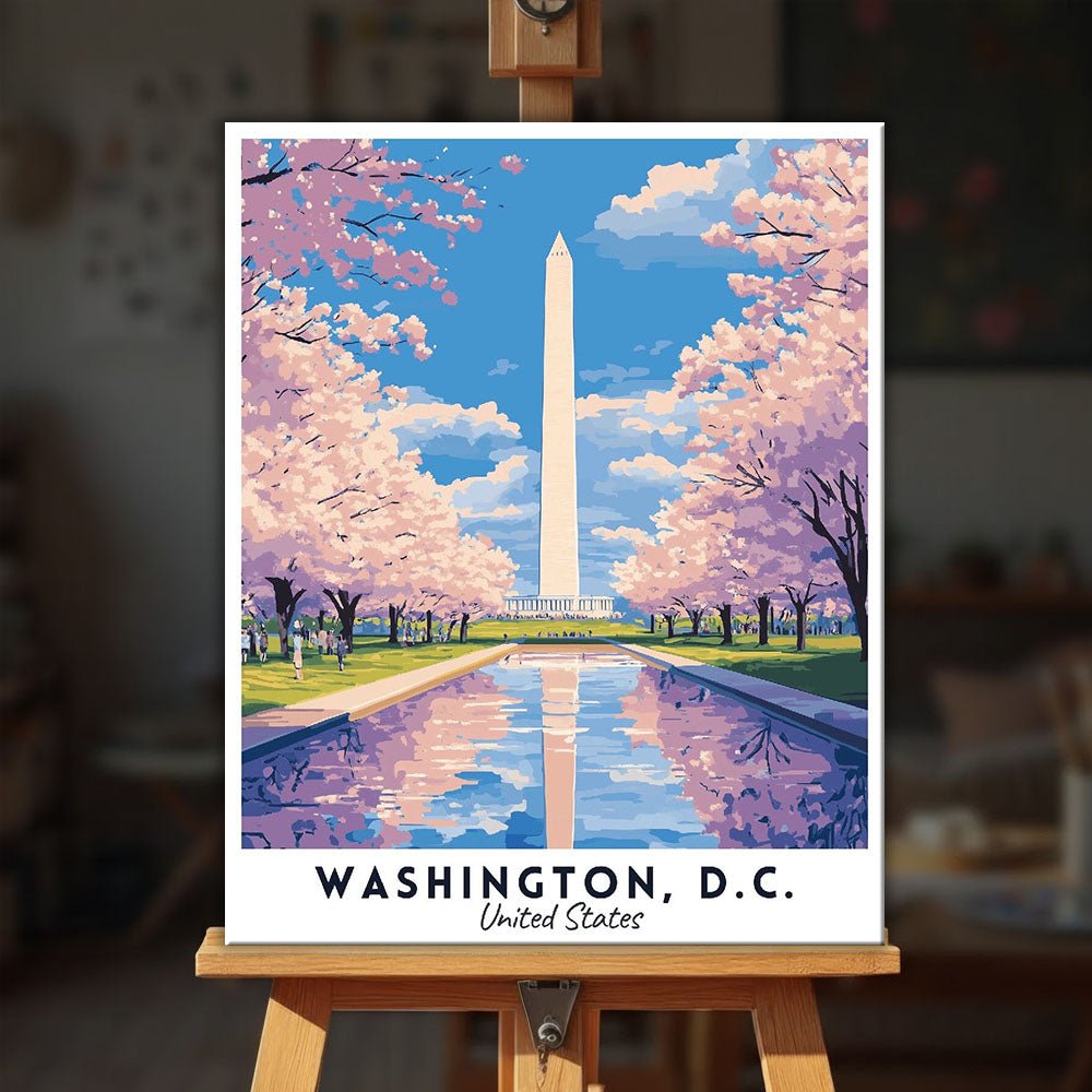 Washington D.C - Travel Poster paint by numbers kit
