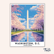 Washington D.C - Travel Poster paint by numbers kit