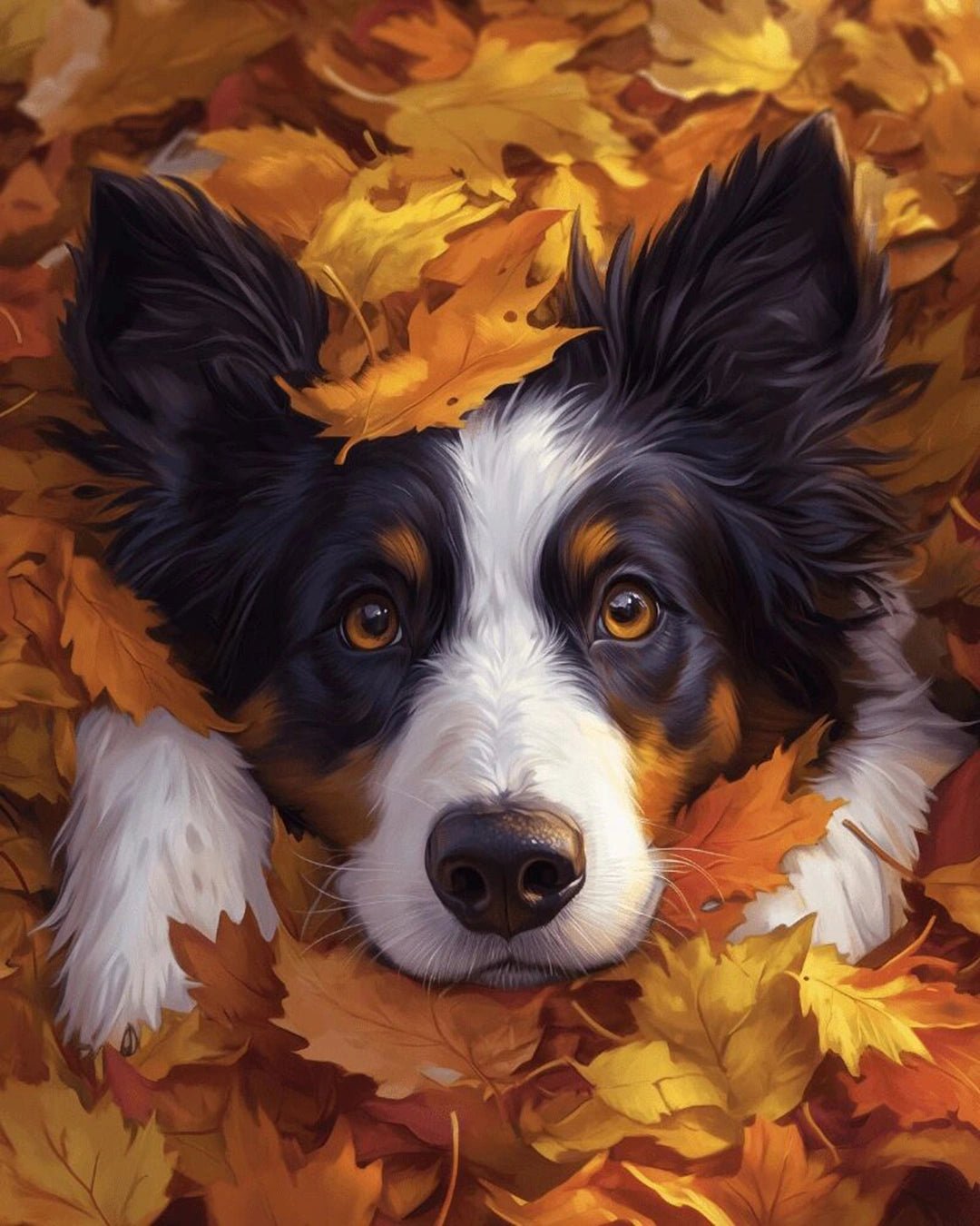 Autumn Pup paint by numbers kit
