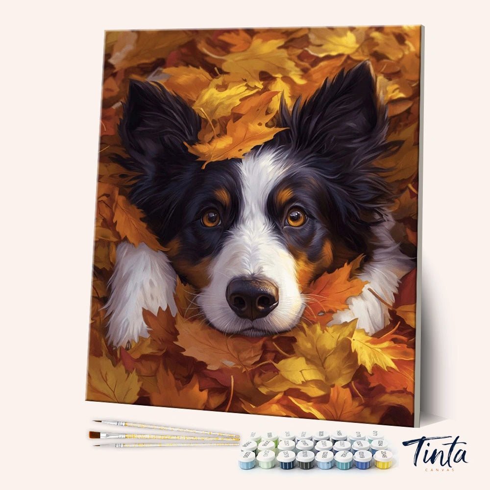 Autumn Pup paint by numbers kit