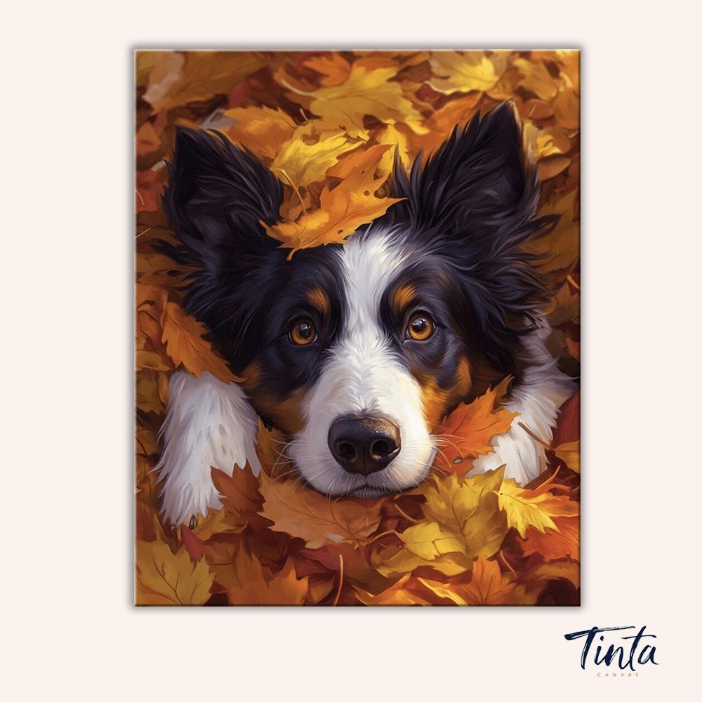 Autumn Pup paint by numbers kit