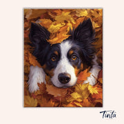 Autumn Pup paint by numbers kit