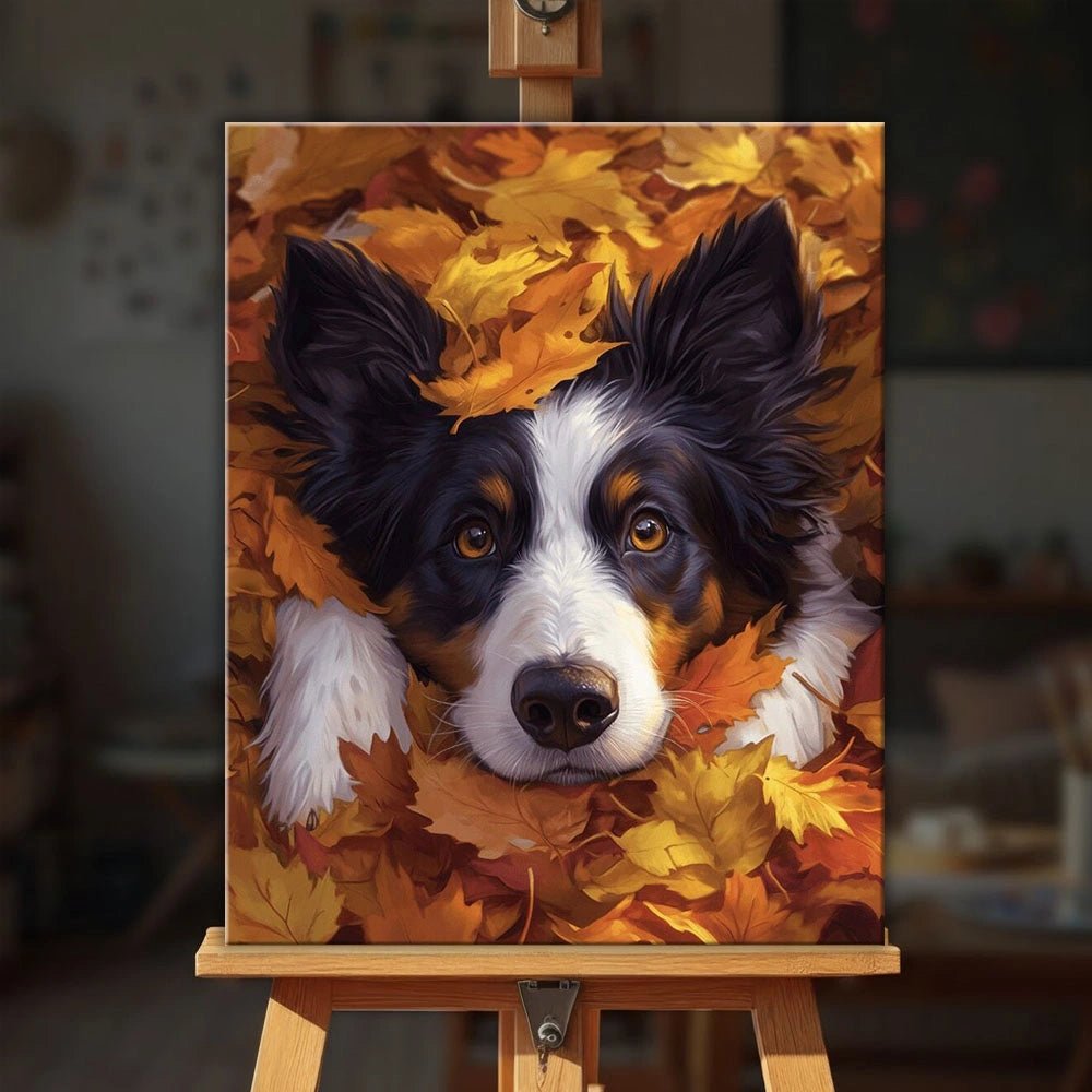 Autumn Pup paint by numbers kit