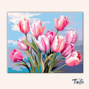 Blushing Tulips paint by numbers kit
