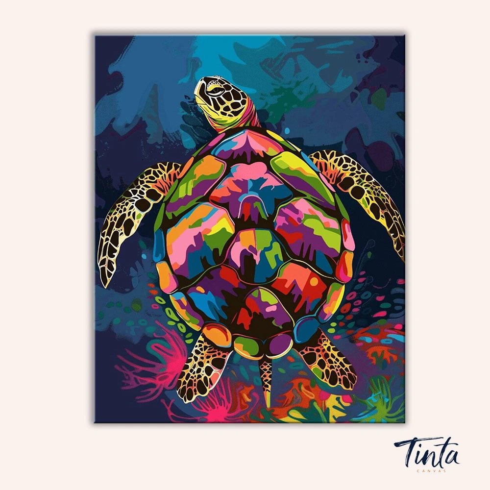 Ocean Mosaic Turtle paint by numbers kit