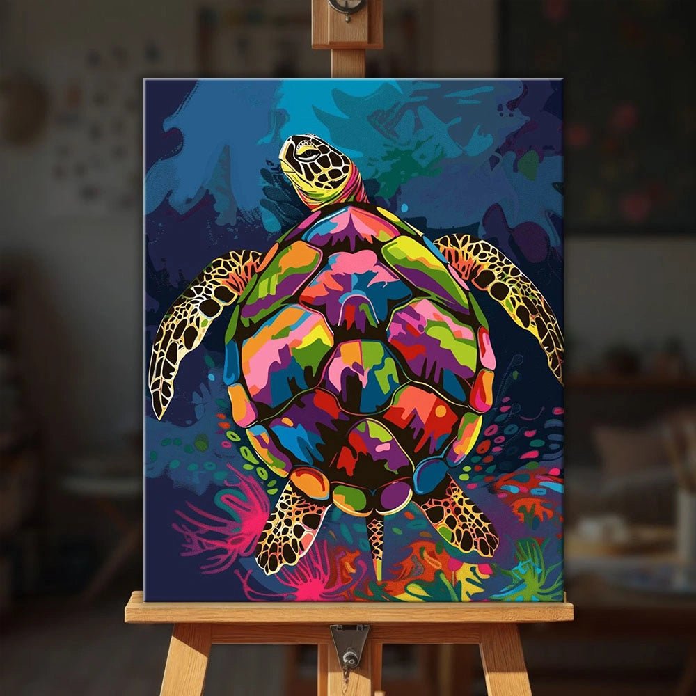Ocean Mosaic Turtle paint by numbers kit