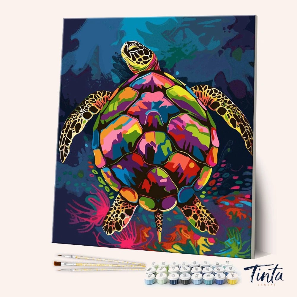Ocean Mosaic Turtle paint by numbers kit