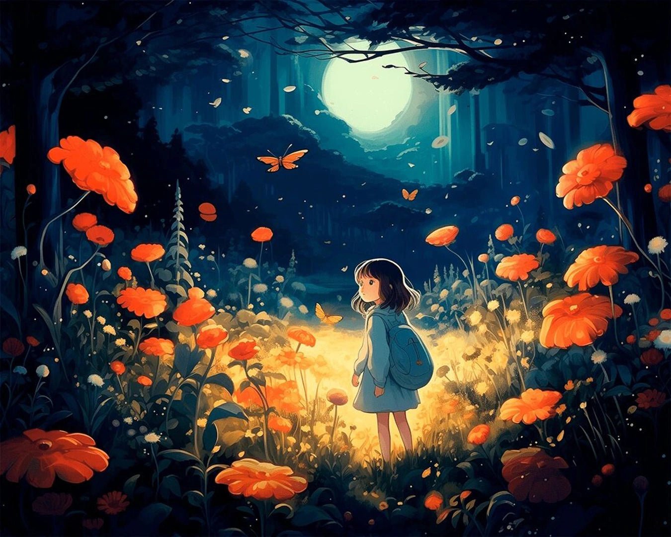 Moonlit Garden Wanderer paint by numbers kit