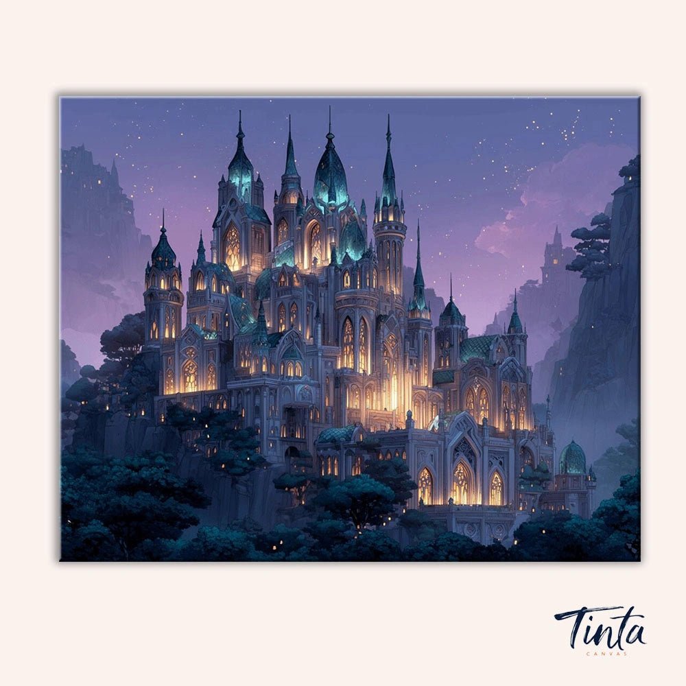 Celestial Twilight Castle paint by numbers kit