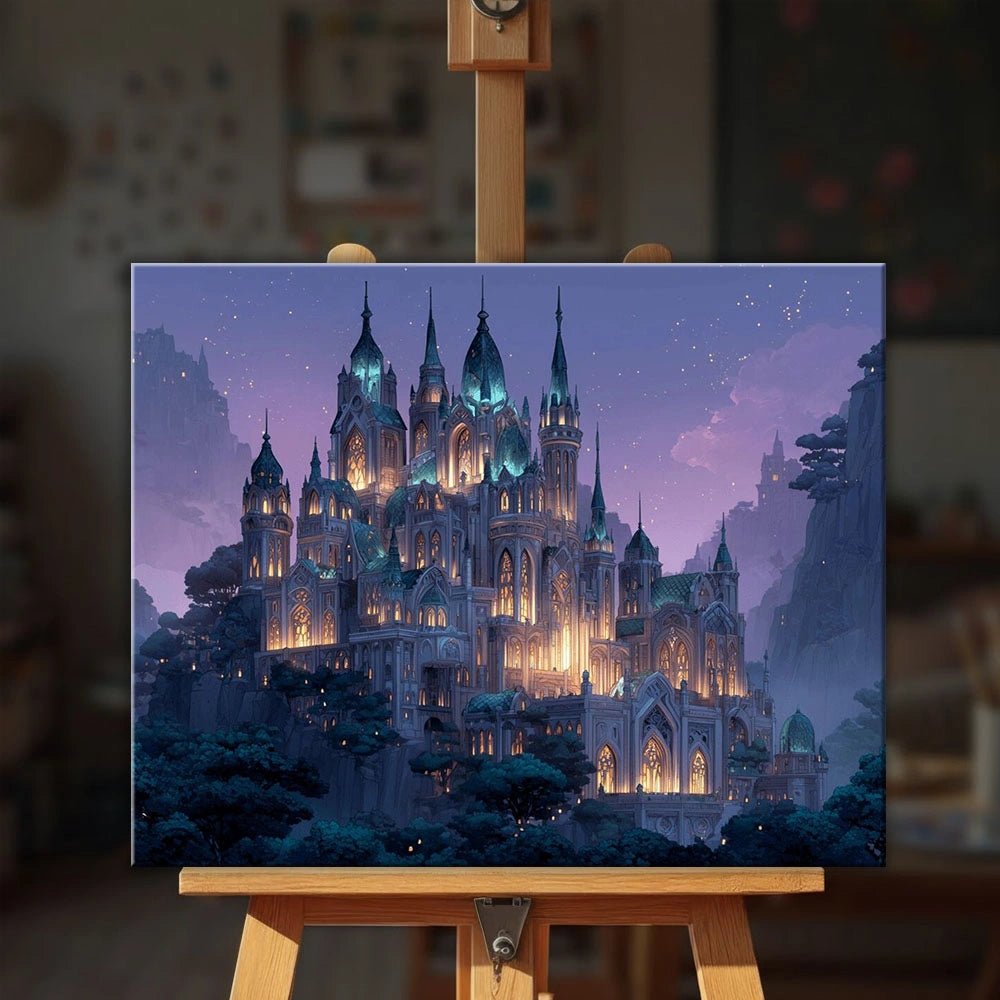 Celestial Twilight Castle paint by numbers kit