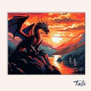 Emberwing Dragon at Dusk paint by numbers kit