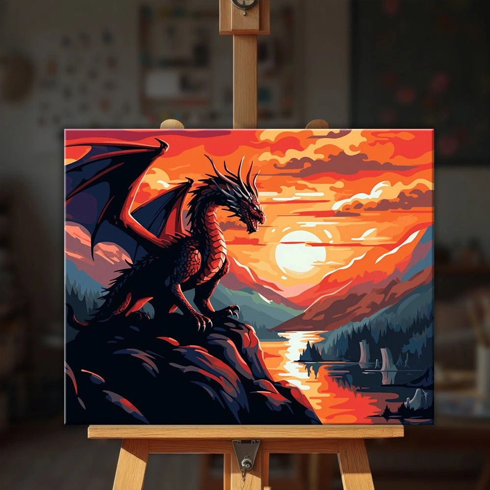 Emberwing Dragon at Dusk paint by numbers kit