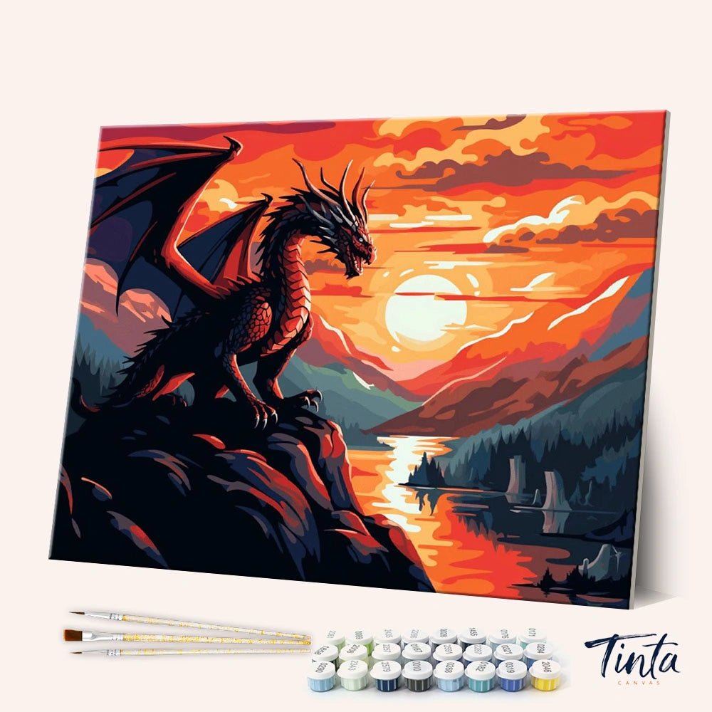 Emberwing Dragon at Dusk paint by numbers kit