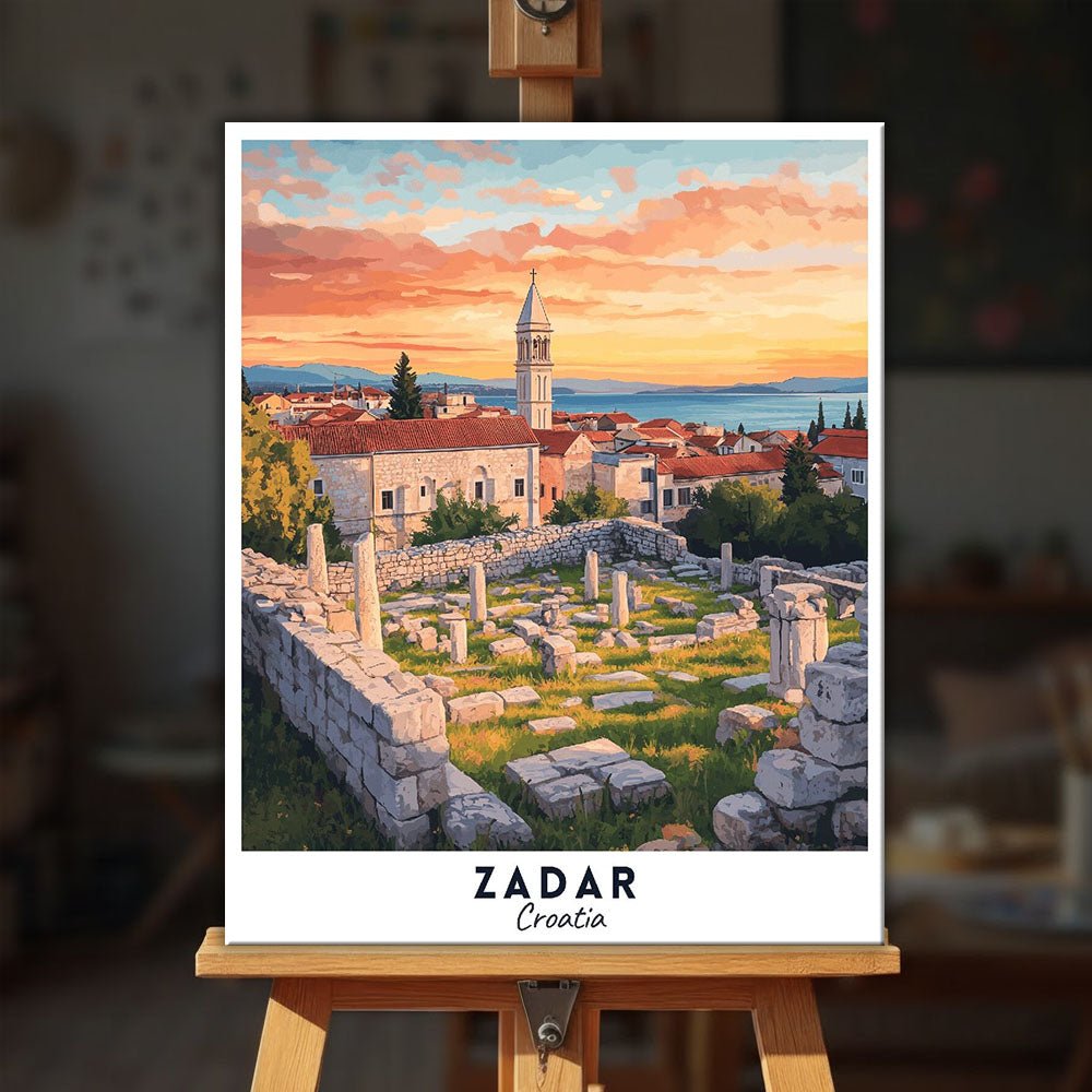 Zadar - Travel Poster paint by numbers kit