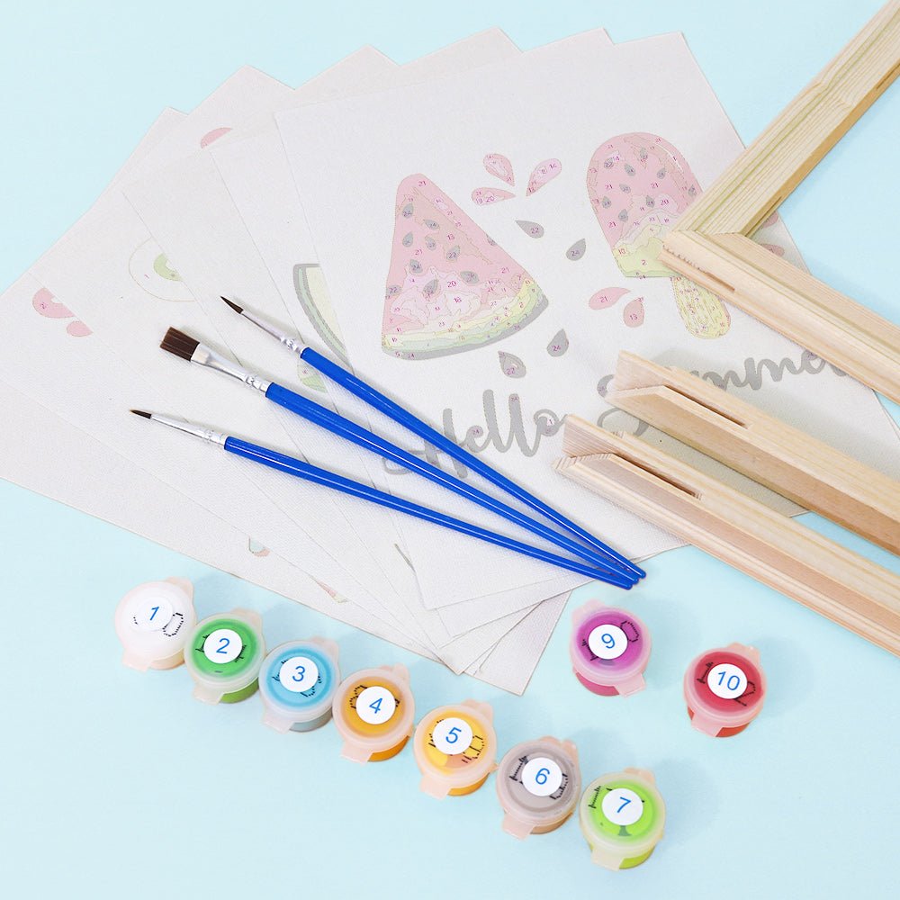 Hello Summer Melon - Mini Paint by Numbers Kit (6 Pieces) paint by numbers kit