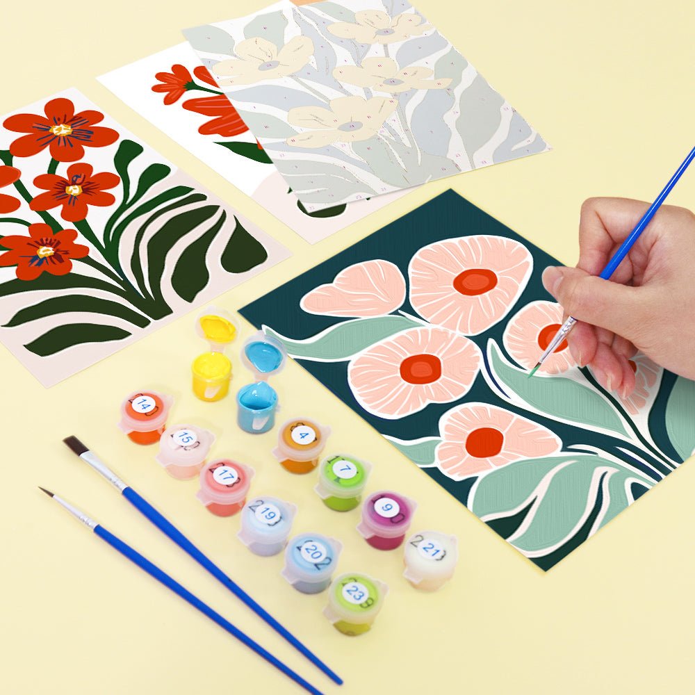 Golden Garden Reverie - Mini Paint by Numbers Kit (6 Piece paint by numbers kit