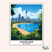 Auckland - Travel Poster paint by numbers kit