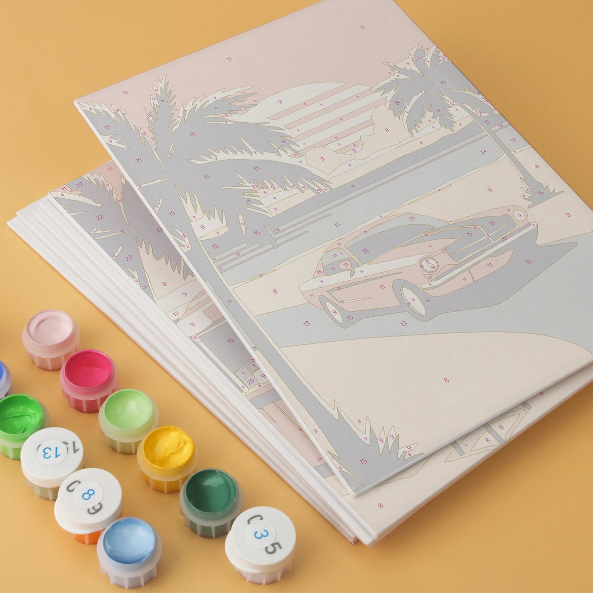Retro Beach Days - Mini Paint by Numbers (6 Pieces)