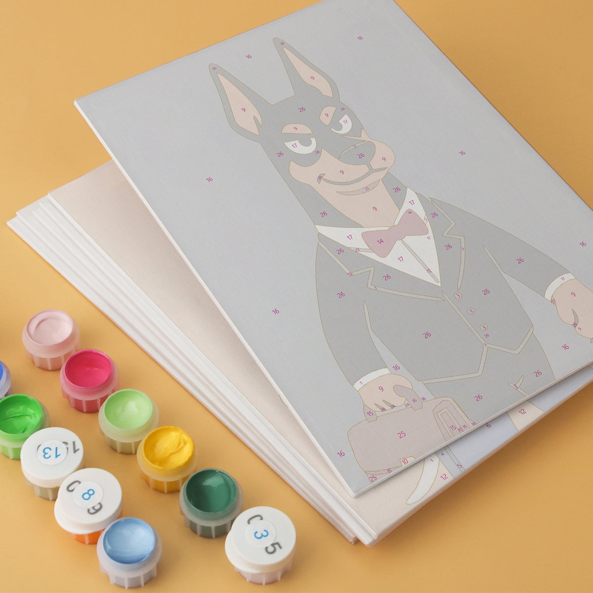 Dogs With Personality - Mini Paint by Numbers (6 Pieces)