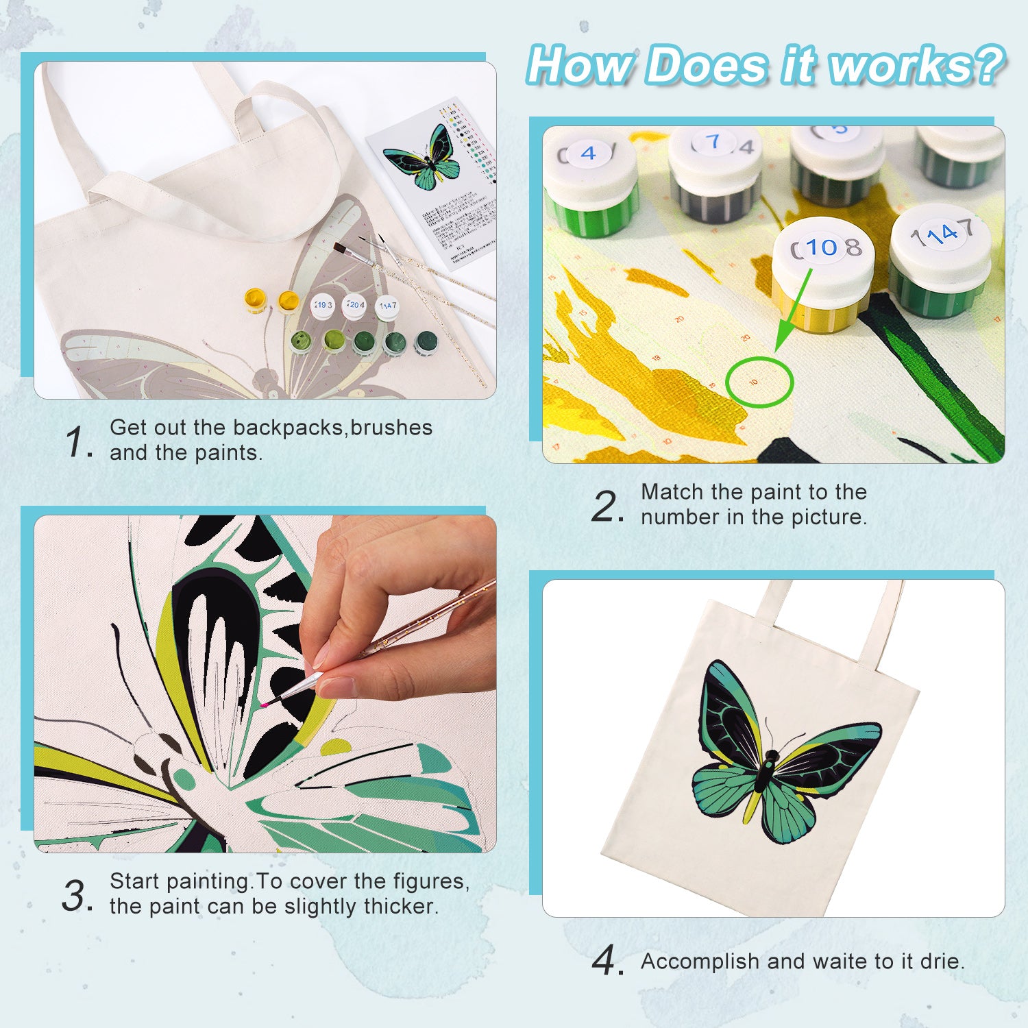 Emerald Wing Carry Bag paint by numbers kit