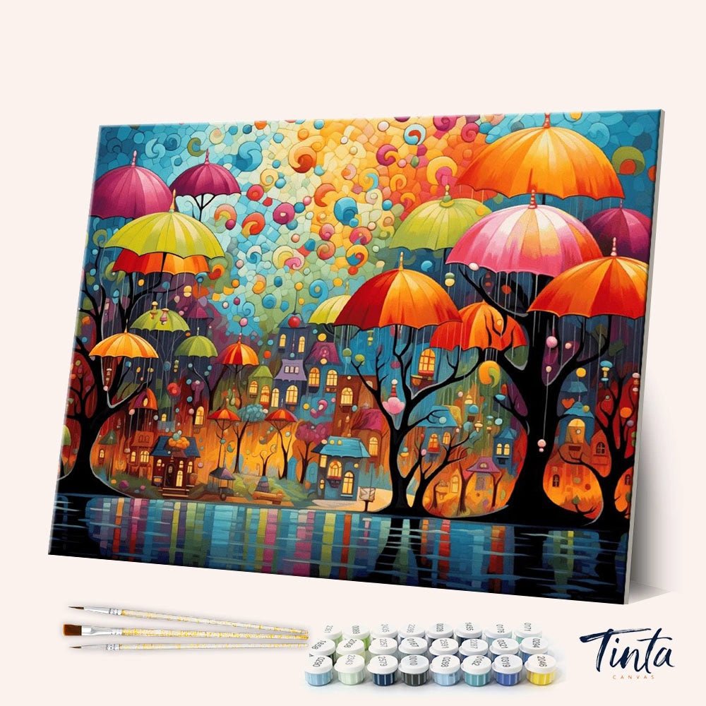 Umbrella Park paint by numbers kit