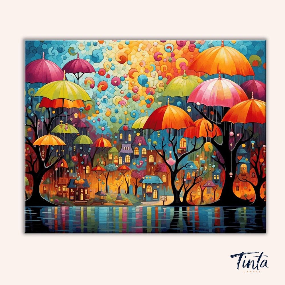 Umbrella Park paint by numbers kit