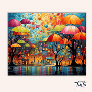 Umbrella Park paint by numbers kit