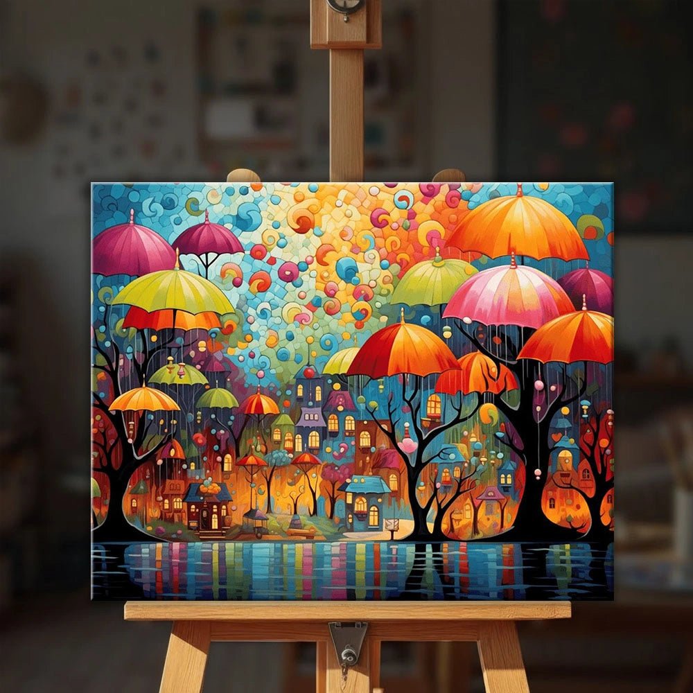 Umbrella Park paint by numbers kit