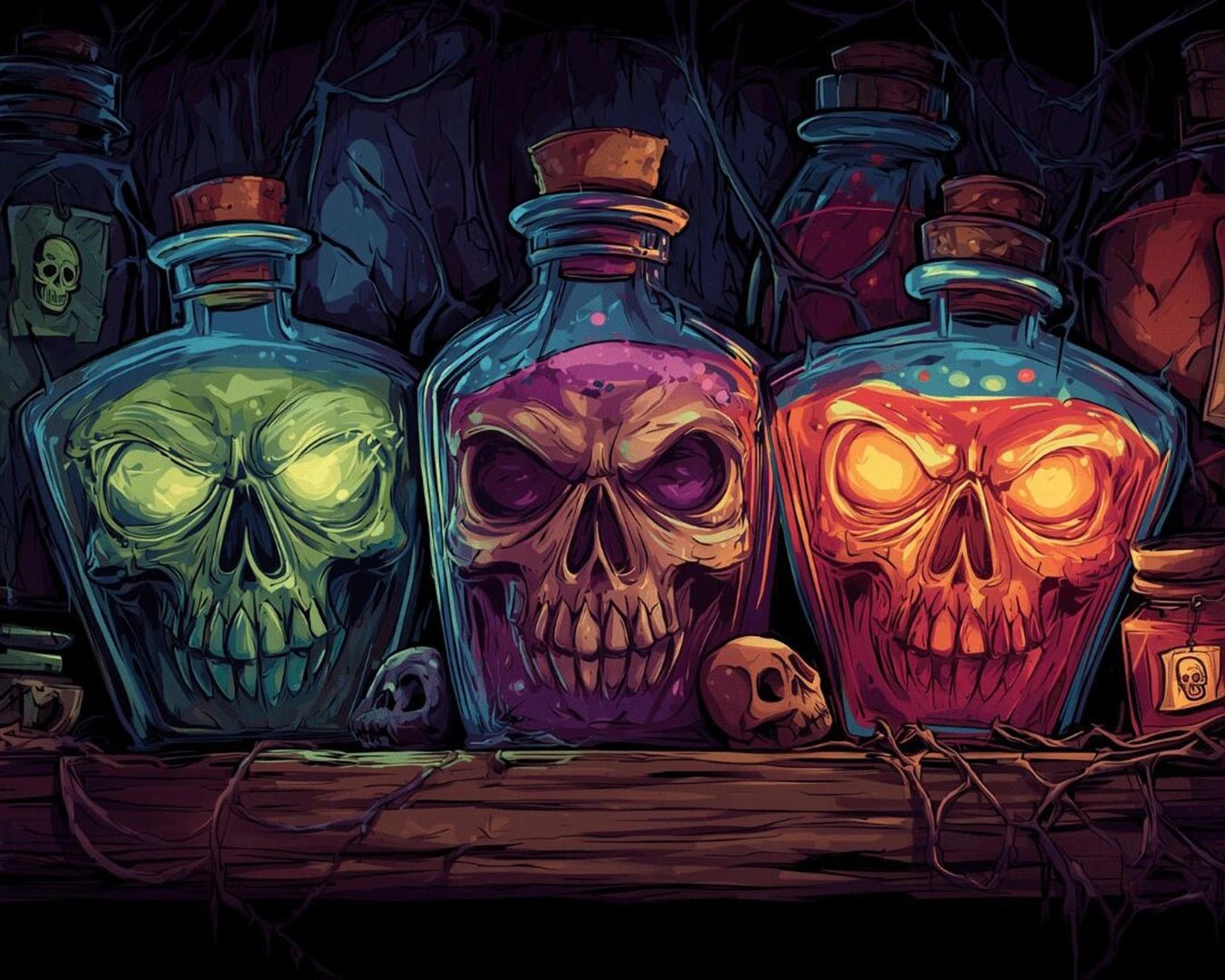 Poison Bottles paint by numbers kit