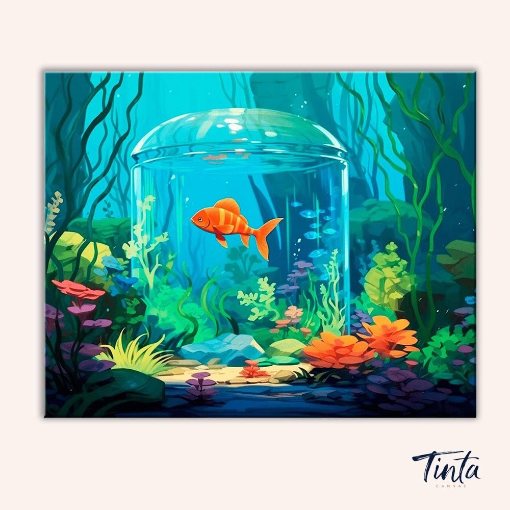 Underwater Fish Tank paint by numbers kit