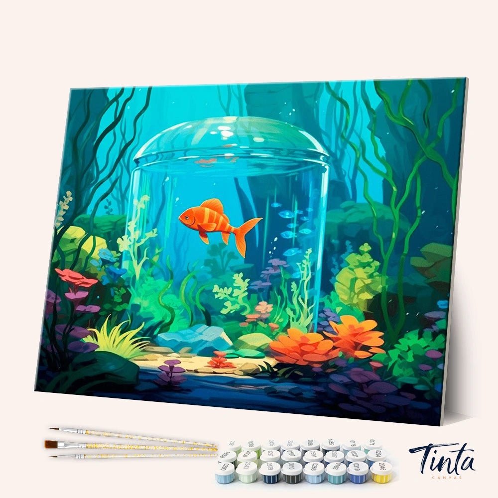Underwater Fish Tank paint by numbers kit