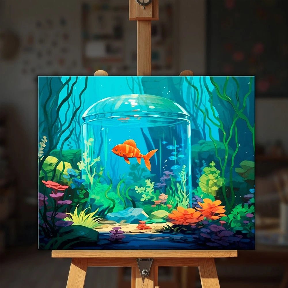 Underwater Fish Tank paint by numbers kit